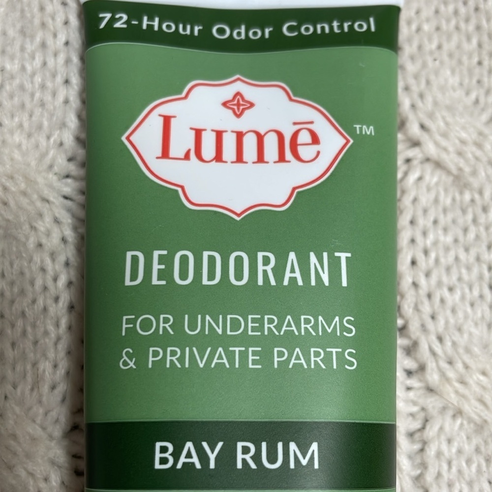 NWT Lume Bay Rum Deodorant 3oz Discontinued underarms/private parts/whole body